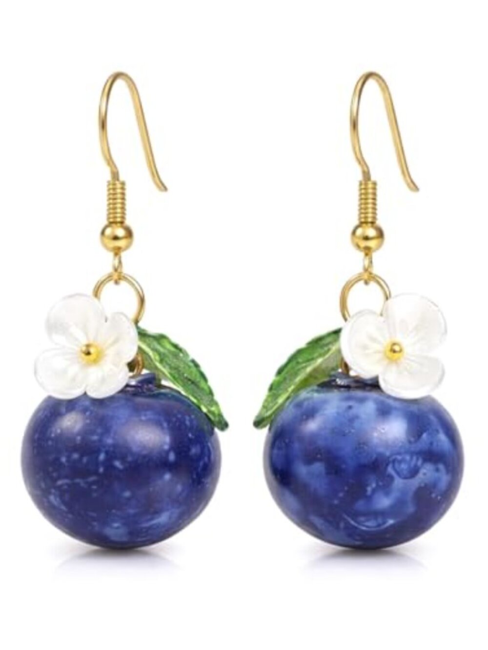 Blueberry Dangle Earrings Fruit Drop Jewelry for Women Party Wear